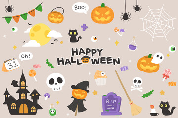 a happy halloween painting with a warm 