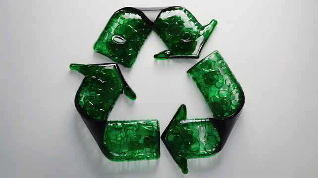 S&iacute;mbolo de reciclaje de pl&aacute;stico reciclado
