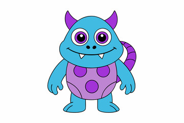 Happy Halloween Day. Set of cute monster isolated on white background cartoon character coloring page for kids. Funny animal outline illustration .with white background.