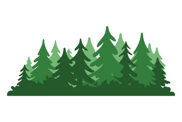 Pine forest scene icon, vector illustration. Ideal for nature, outdoor, and environmental themes.