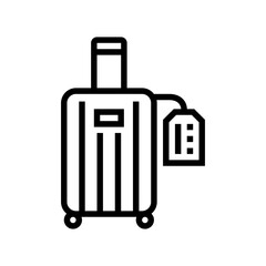 baggage claim hospitality hotel line icon vector. baggage claim hospitality hotel sign. isolated contour symbol black illustration