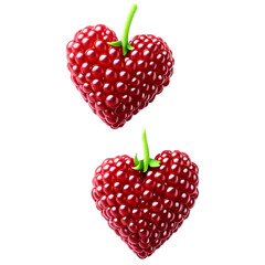 Loganberries dark red elongated and glossy soft heart outline with gentle highlights Food and culinary