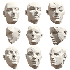 Naklejka premium set of masks, sculpt set