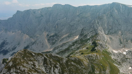 Aerial of mountains in park Durmitor, Montenegro