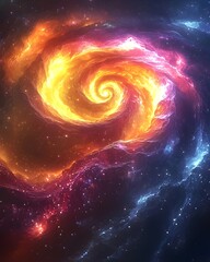 A swirling nebula in the cosmos, with vibrant colors and a mesmerizing spiral, creating a captivating spectacle in the universe.