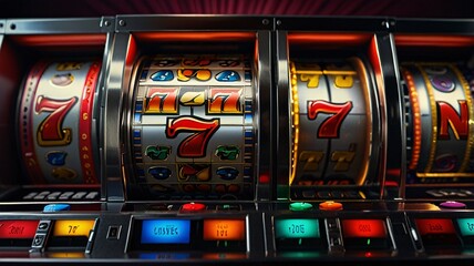 Classic, slot machine, jackpot, gambling, luck, chance, random, colorful, lights, beautiful, outdoor, close-up, background, desktop.