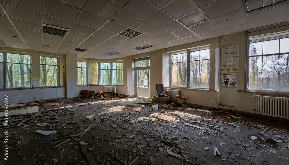 Wall mural old abandoned room