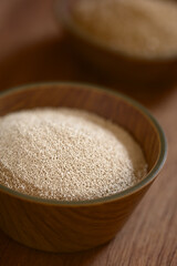 Active Dry Yeast Granules in Bowl (Selective Focus, Focus one third into the yeast)