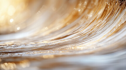 Golden Wave Abstract: Close-Up of Shimmering Light Patterns