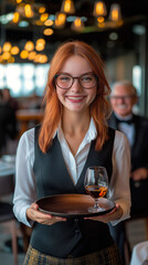 Happy Waitress