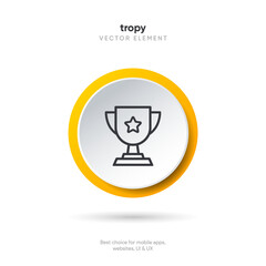 Award and winner cup icon. Awards simple yellow icons. Medal sign collection. Medal, medal ribbon, ribbon, gold, badge, award, number, cup, star, trophy