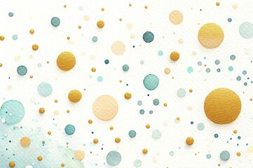 Soft pastel watercolor illustration with green and yellow circles