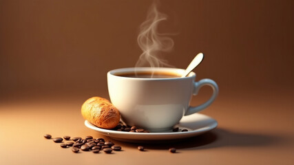TAZZA DI CAFFE' CON BRIOSCHE