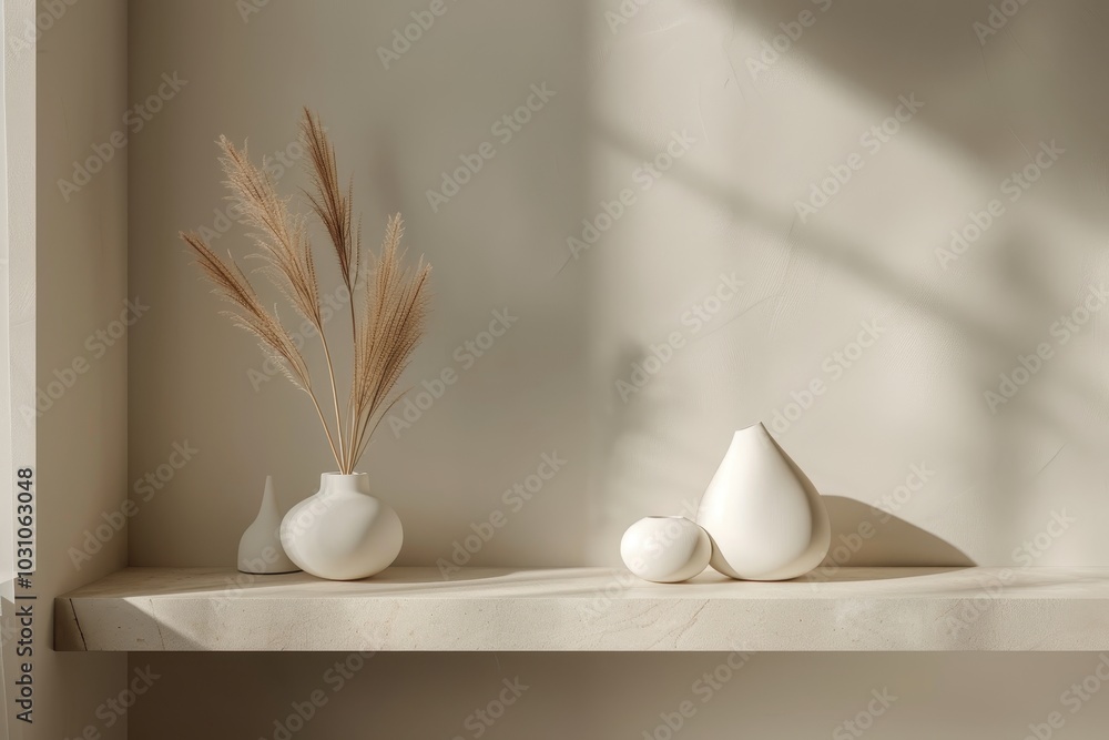 Aufkleber a minimalist arrangement of geometric shapes featuring a black cube with a smooth sphere and a white
