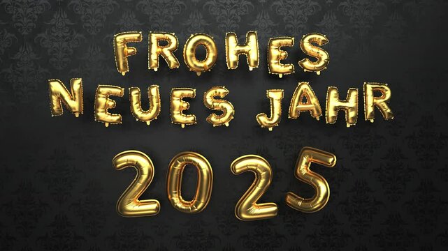 4k Video Frohes Neues Jahr 2025 klassische Tapete. Endless Loop, ProRes 4444.