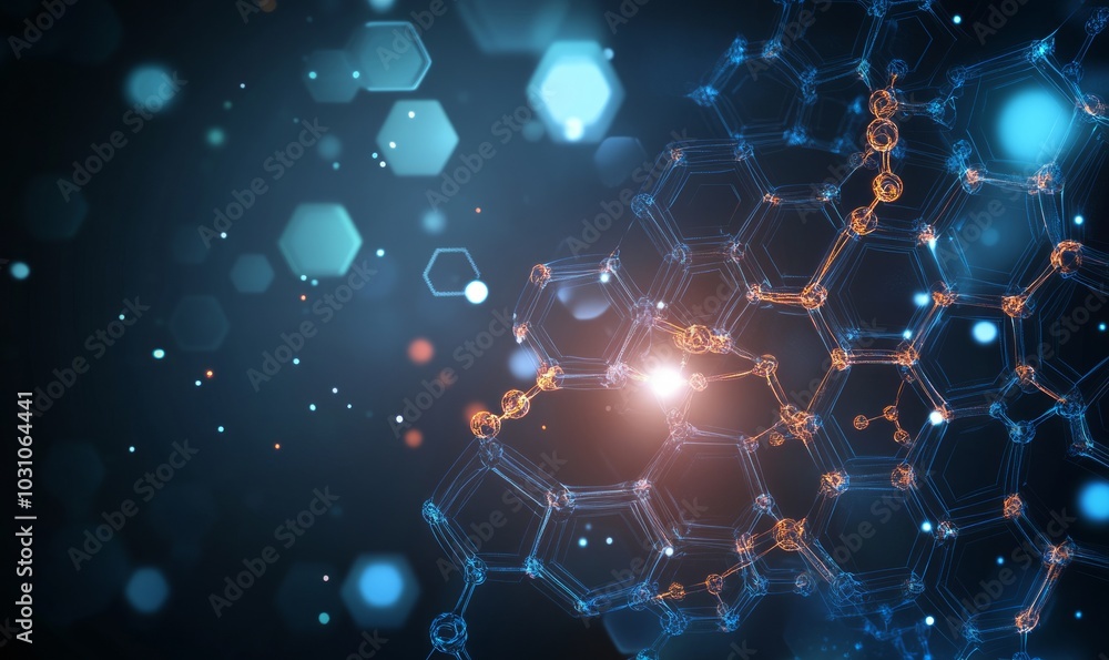 Aufkleber abstract technology or medical background with hexagons shape pattern molecular structure