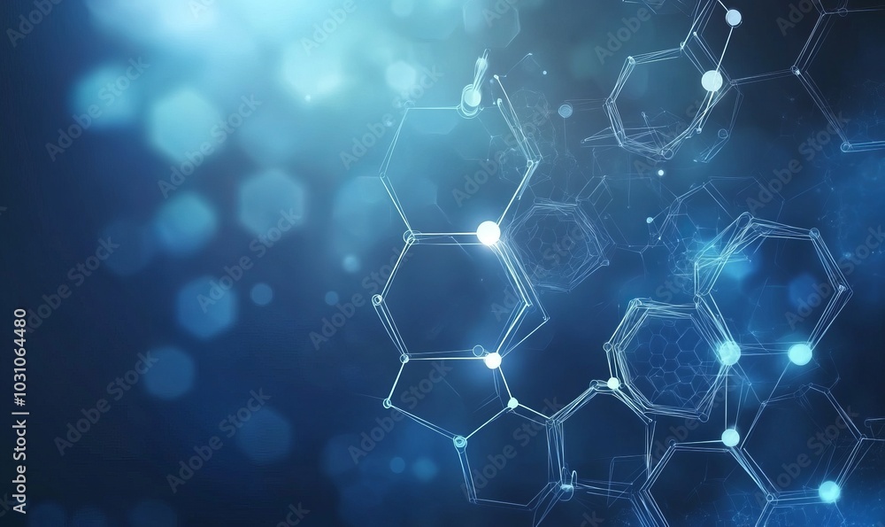 Aufkleber abstract technology or medical background with hexagons shape pattern molecular structure