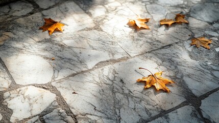 Detailed view of Roman temple floor showing cracks and polished surface in soft light