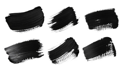 Black Brush Strokes in Japanese Style on White Background Generative AI