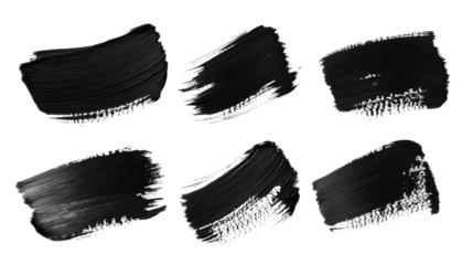 Black Brush Strokes in Japanese Style on White Background Generative AI