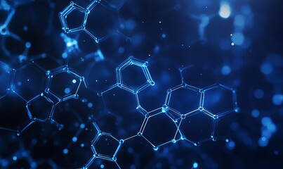 Abstract technology or medical background with hexagons shape pattern molecular structure