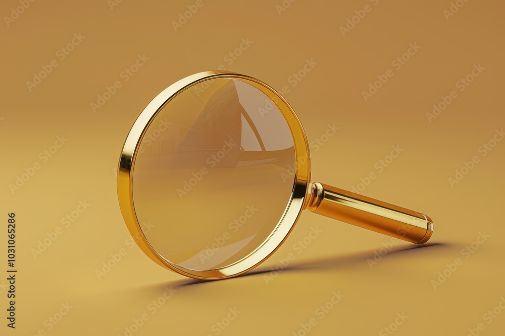 Aufkleber A close-up view of a magnifying glass resting on a colorful surface, showcasing vibrant gradients and reflections in a modern, artistic setting