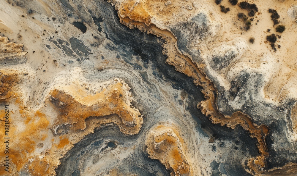 Aufkleber abstract of the desert with patterns from an aerial perspective