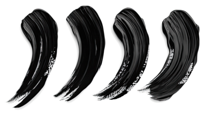 Abstract Black Brush Strokes in Japanese Style on a White Background Generative AI