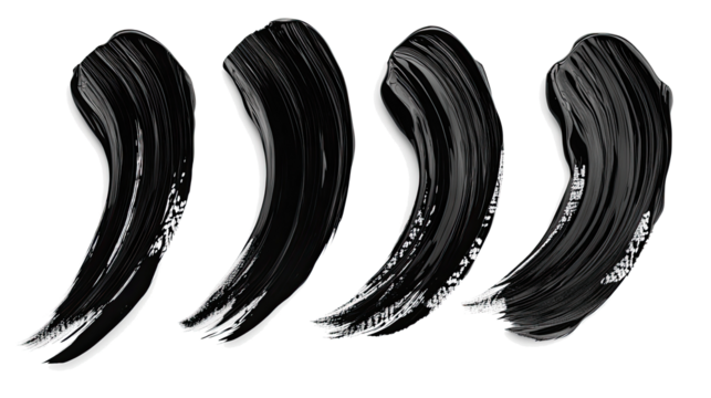 Abstract Black Brush Strokes in Japanese Style on a White Background Generative AI