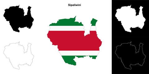 Sipaliwini district outline map set