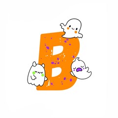 Halloween alphabet fonts B , Halloween alphabets a to z