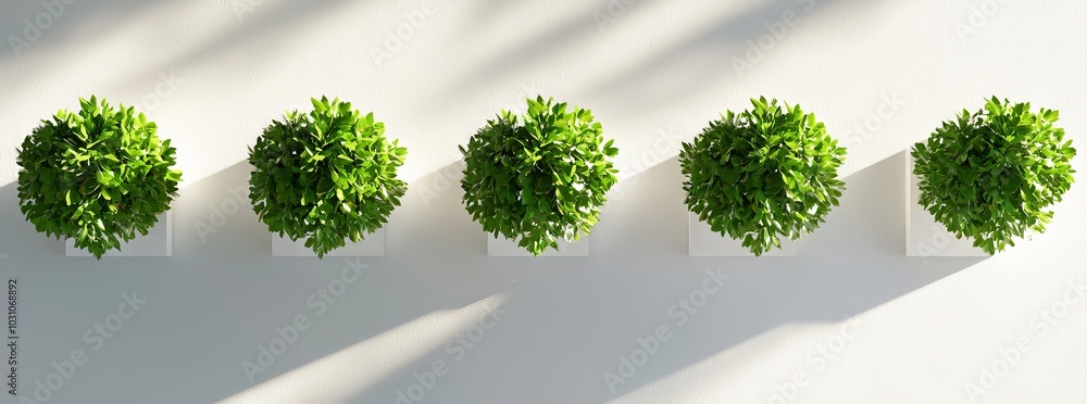 Poster tilia trees sheared in various shapes on a transparent background with realistic shadows linden bass