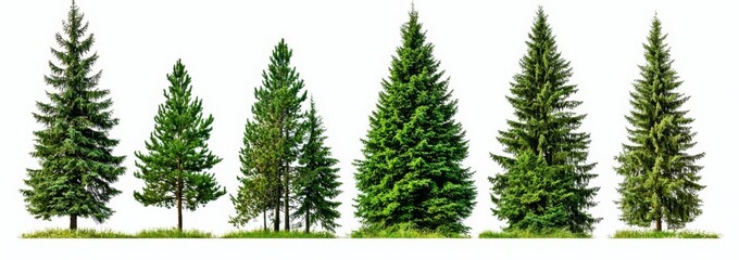 Fototapeta premium A collection of greenery jungle trees with transparent backgrounds in 3D