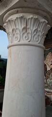 Column at the entrance of a monastery church