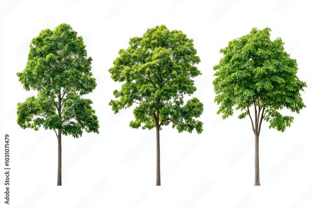 Poster 3d rendering of realistic outside tropics trees isolated in png