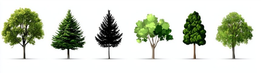 Obraz premium Silhouettes of trees on a white background. Modern illustration.