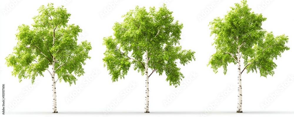 Poster 3d rendering of an aspen tree isolated on a transparent background.
