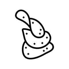 potato chips snack food line icon vector. potato chips snack food sign. isolated contour symbol black illustration