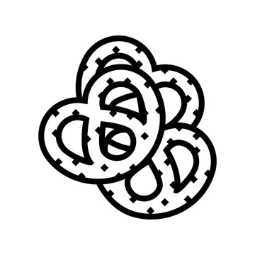 recommend clip art: pretzels snack food line icon vector. pretzels snack food sign. isolated contour symbol black illustration