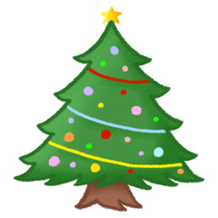 Christmas Tree on PNG background, Clip Art, Sticker for Diary/Planner/To do list/Study notebook/etc.