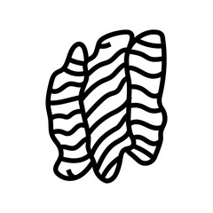 beef jerky snack food line icon vector. beef jerky snack food sign. isolated contour symbol black illustration