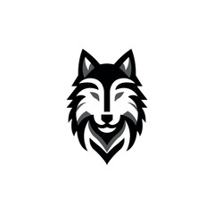 Abstract creative wolf head logo design