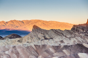 An early morning sunrise at Zabriskie Point, Death Valley, in late December.