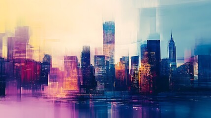 Obraz premium abstract city skyline