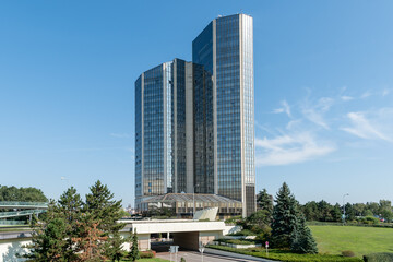 Grand Hotel Prague Towers is a high-rise five-star hotel in Prague's Nusl&iacute; near the Prague Congress Center. Construction of the hotel began in 1984 and was completed in 1988.