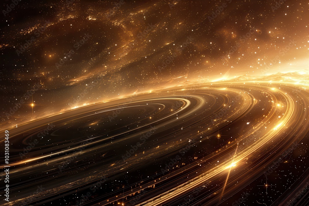 Aufkleber A stunning view of Saturn surrounded by its magnificent rings while floating in the vastness of space, capturing the beauty of our solar system on a clear cosmic night