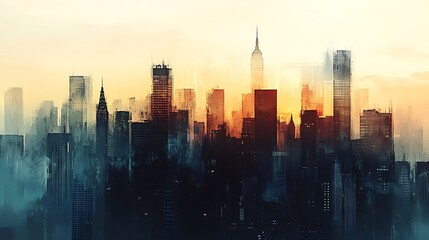 Fototapeta premium abstract city skyline