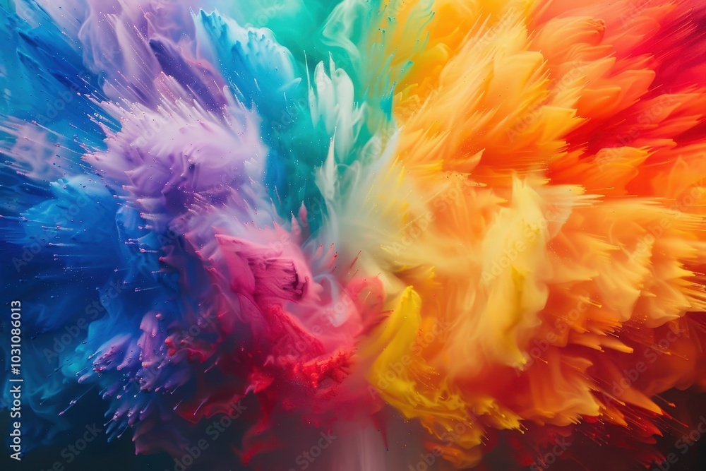 Poster Vibrant swirl of colors blending together in abstract expressionist art, showcasing dynamic movement and emotional depth in a modern artistic style