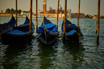 Fototapeta premium Venice and its canals,gondolas and ancient buildings 