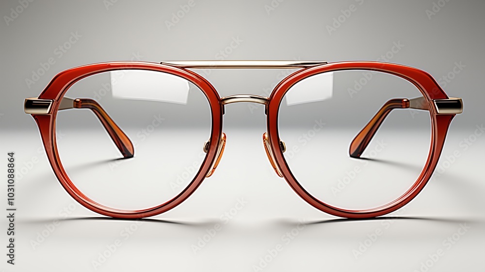 Poster round eyeglasses with modern and minimal style isolated on background
